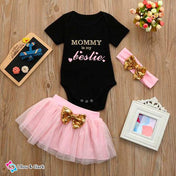 Mommy Is My Bestie Baby Girl's Summer Outfit
