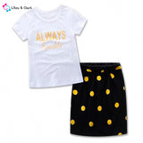 Always Sparkle - 2-piece Polk Dotted Skirt and Tee Set for Mommy and Me