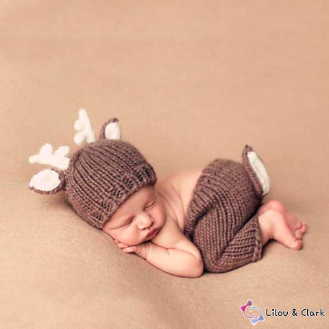 Super Cute Deer Knitted Baby Set
