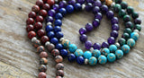 8MM Precious Mala Stones Tassel Necklace