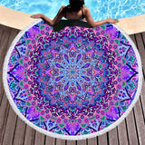 Purple Mandala Round Towel