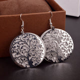 New Age Life Tree Hollow Out Scrub Drop Earrings Fine Jewelry