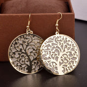 New Age Life Tree Hollow Out Scrub Drop Earrings Fine Jewelry