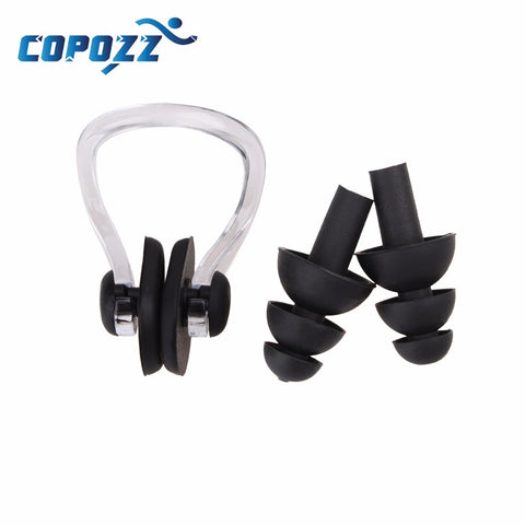 High Quality Soft Silicone Surfing Swimming Ear Plugs plus nose clip Copozz