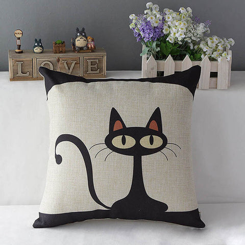 Le Chat Cats Cotton Linen Pillow Case