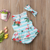 Baby Girl's Flamingo Summer Bodysuit