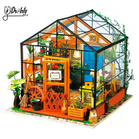 DIY Miniature Green House & Study Room Fully Furnished Set