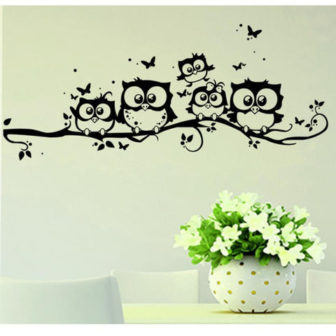 Owl Family On My Wall Sticker
