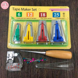 The Ultimate 16 Pcs Bias Tape Maker Box Set  (Quilting Awl & Binder Foot included)