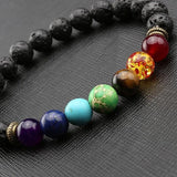 7 Chakra Healing Lava Stone Bracelet