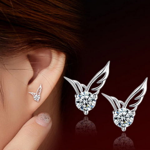 Angel Wings Crystal Stud Earrings Free Offer - $0.00