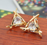 Exquisite Triangle Crystal Zircon Earrings