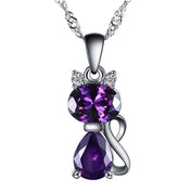 Cute Cat Zircon Pendant Necklace Free Offer - $0.00