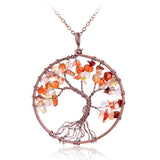 7 Chakras Amethyst Tree Of Life Necklace