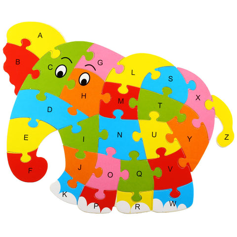 Wooden Animal Alphabet Early Learning Puzzle - 10 Patterns