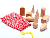 Wooden Montessori Geometric Shapes Block Set Learning & Education Toys 10pcs