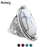 Vintage Tibetan Oval Turquoise Ring