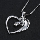 Horse in Heart Silver White Gold Plated Pendant Necklace - FREE Offer - $0.00