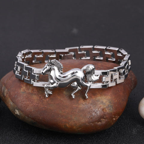 Stainless Steel Horse Charm Bracelet