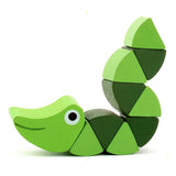 Wooden crocodile caterpillar developmental toys for kids