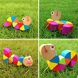 Wooden crocodile caterpillar developmental toys for kids