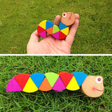 Wooden crocodile caterpillar developmental toys for kids