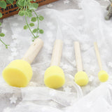 Wooden Yellow Sponge Paint Brush Set - 4 pcs - Free Offer - $0.00