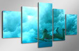 Under The Wave Surfing Girl Canvas