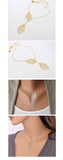 Two Leaf Pendants Necklace Chain - Gold And Sliver
