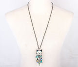 Bonsny Colorful French Cat Fish Necklace