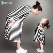Stripy Casual Dress For Mommy and Me