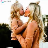 Off Shoulder Long Sleeve Sweater For Mommy and Me