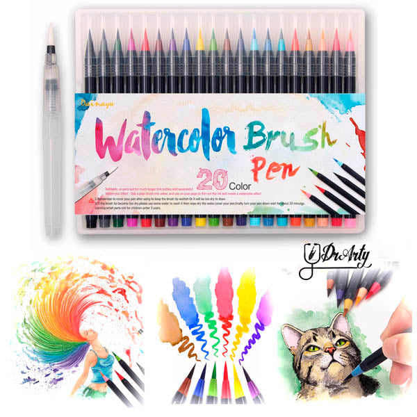 Watercolor Brush Pens - Set of 20 – Family Spin