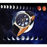 Zodiac Moon Phases Leather Watch